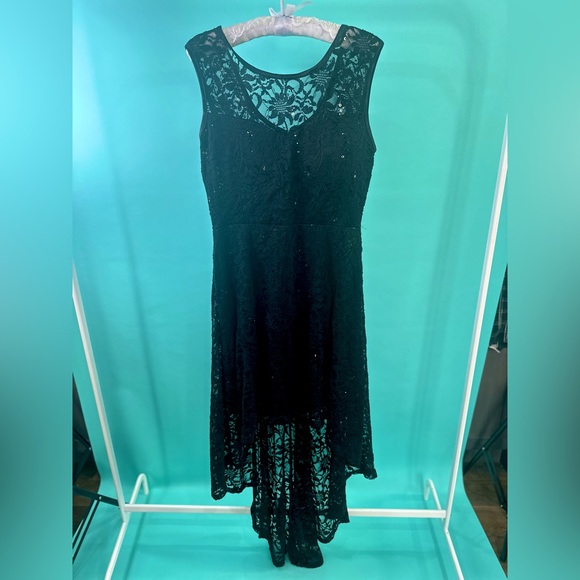 Black Sparkly High Low Semi Formal Dress from the black collection - Picture 1 of 4